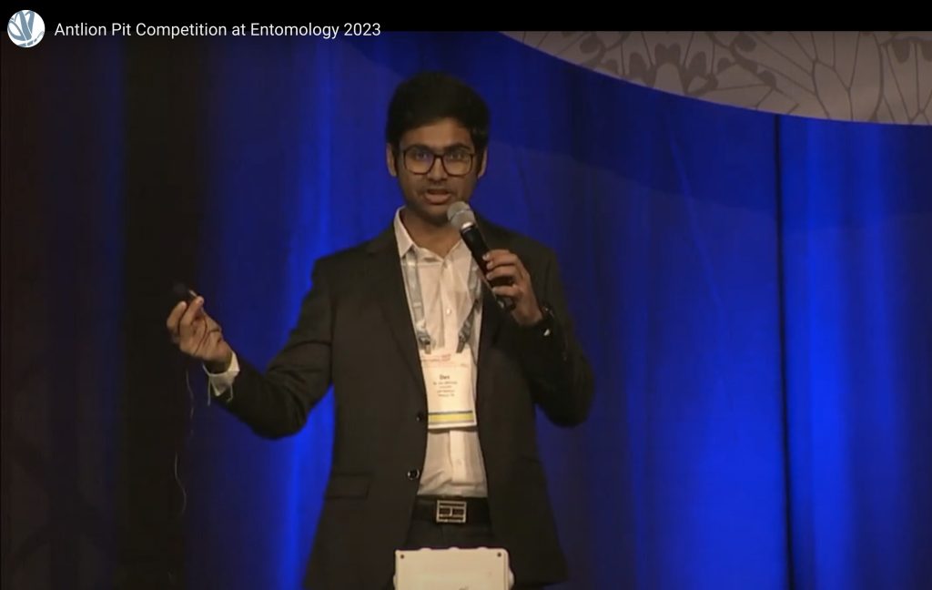 Dev Mehrotra introduces Insect Eavesdropper at the Antlion Competition