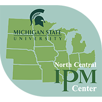 12 North Central states with a Michigan State University logo and a North Central IPM Center logo on top