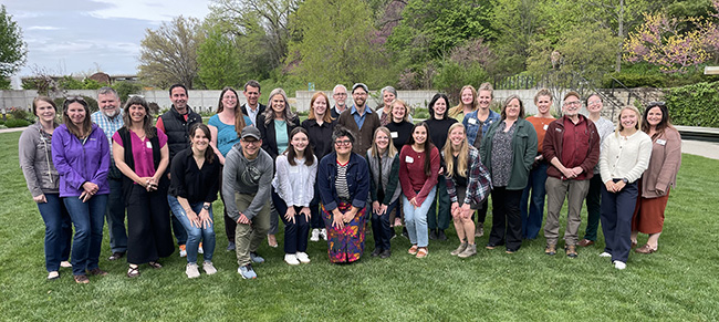 Group photo of all communicator participants, speakers and organizers of the 2025 Reframing Farming Workshop. 