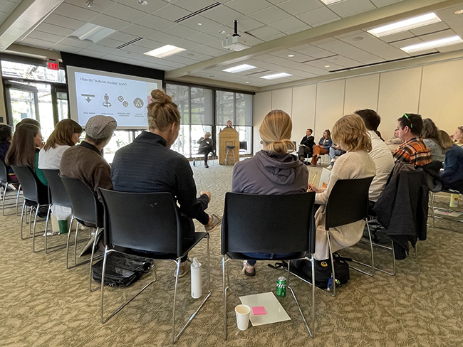 Workshop attendees listening to presentation