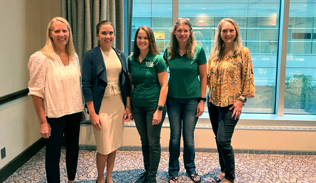 Rights of Ways Pest Management Strategic Plan Leaders. Left to right: Lynnae Jess, Caroline Hernandez, Kelsey Mueller, Laura Iles, Robin Boudwin